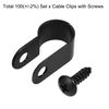 sourcing map 10.4mm Nylon R Type Cable Clip Wire Clamp with Screws Black 100pcs