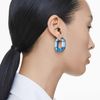 Swarovski Lucent hoop earrings, Octagon shape, Small, Blue
