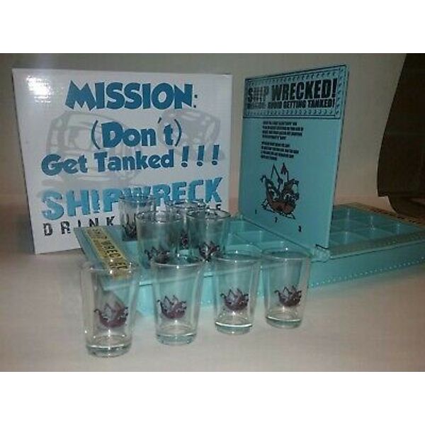 Shipwrecked! Drinking Board Game with 8 Shot Glasses