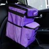 GPUSFAK Car Trash Can Foldable Garbage Bin Leakproof 2.3 Gallons Purple