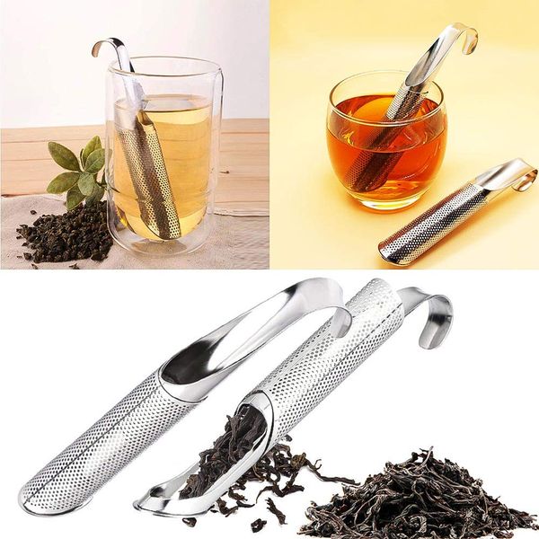 ZDNT Stainless Steel TEA_INFUSER, 2 Pack - Fine Mesh Tea Strainer for Loose Leaf Tea, Steeper Strainer with Hook for Cups, Glasses, Teapots