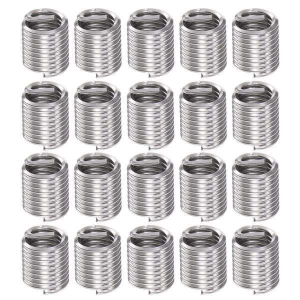 sourcing map 20pcs Wire Threaded Inserts 5/16-18 UNC 2D 15.8mm 304 Stainless Steel Helical Coiled Wire Thread Sleeve