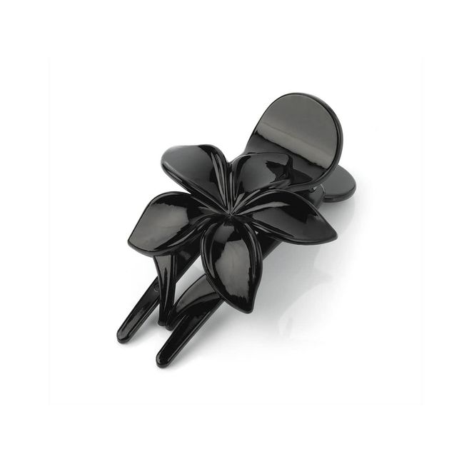 8.5cm Black Flower Fork Hair Clip Comb Jaw Clamp Claw Slide Hair Accessories for Women Girls by Glitz4Girlz