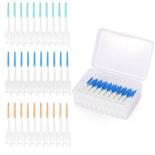 Lnterdentalbürste,150 Pcs Stück Lnterdentalbürste Steuerung Reinigung Lnterdentalraum Zur Mundreinigung Winkel Lnterdentalbürste Blau Grün Orange