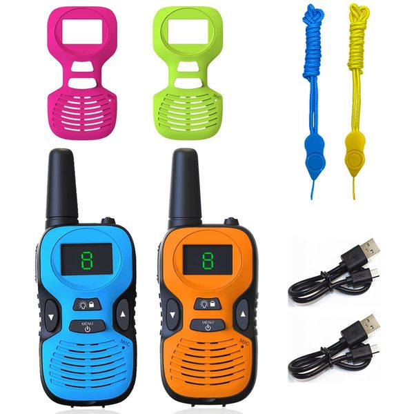 Specific Small Power Walkie Talkie for Children, Set of 2, Rechargeable Electric Power Saving Small Radio, Ultra Easy Operation, LED Display, Technical Compliance Mark, Compliant Product with Ministry of Internal Affairs and Communications Technical Stand