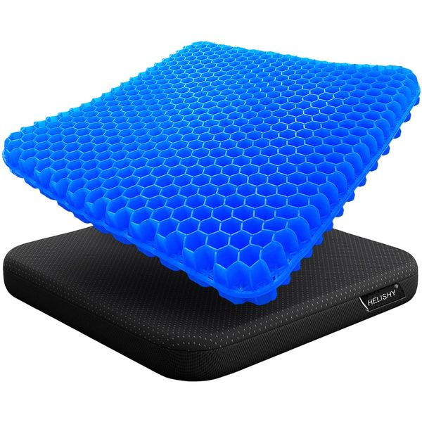 Gel Seat Cushion - Non-Slip Egg Seat Cushion Chair Pads - Office Chair Car Seat Cushion for Sciatica & Back Pain Relief - Coccyx Cushion for Home, Wheelchair, Computer, Desk Chair, Truck