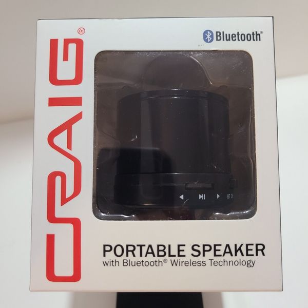 Portable Bluetooth Speaker from Craig Electronics. 2 In. Diameter. Color Black.