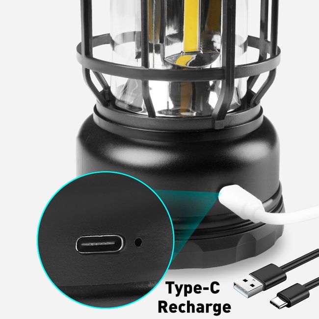 Portable Retro Camping Lamp, Camping Lantern Rechargeable