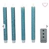 2 Pack Unmatched Taper Candles with Timer and Remote - Set of 8