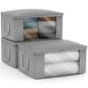 Sorbus Foldable Storage Bag Organizers Large Clear Window & Carry Handles 3-Pack