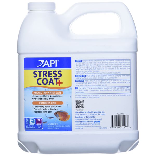 API STRESS COAT Aquarium Water Conditioner 64-Ounce Bottle