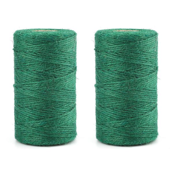 KINGLAKE 200m Garden Twine String Green, 2mm Christmas Twine Natural Jute String Twine for Crafts, Gift wrapping,Gardening,Packing,Christmas Decoration