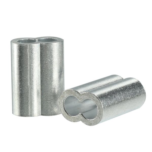 uxcell Aluminum Sleeve Clamp Tube Wire Sleeve 0.3 inch (8 mm) Cable Connector 10 Pieces