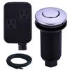 SINKINGDOM SinkTop Air Switch Kit with Chrome Long Button(Brass Cover) for Garbage Disposal