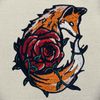 Rose Fox Patch Embroidered Applique Badge Iron On Sew On Emblem