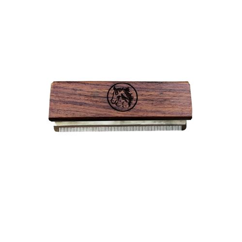 I.N Premium Deshedding Grooming Tools for Dogs Cats & Horse Easy Ergonomic Wooden Handle Professional Brush Grooming Tool, Remove painlessly 95 Percent of Lose Hair Fur & Dirt (5 inch) (5 inch)