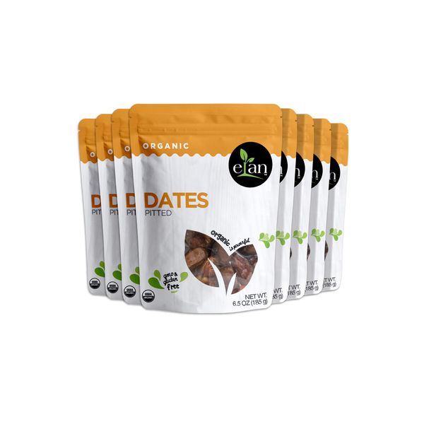 ELAN Organic Pitted Dates 8 Pack, 52 Oz, Non-GMO, Vegan, Gluten-Free