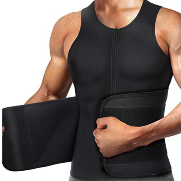 Let Heart Sauna Suit, Men's, Tank Top, Diet Inner, Sauna Vest, Compression Tank Top, Compression Shirt, Sports Inner, Genderless, Compression Muscle Training, Sweat and Abdominal Tightening (Sauna