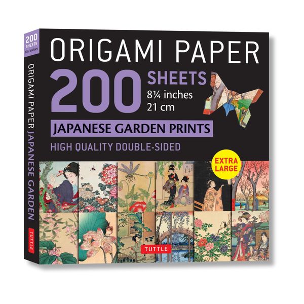 Origami Paper 200 sheets Japanese Garden Prints 8 1/4" 21cm: Double Sided Origami Sheets With 12 Different Prints (Instructions for 6 Projects Included)