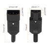 sourcing map 6Pair AC250V 10A 3Terminals Panel Mount IEC320 C14 Power Socket C13 Plug Adapter Connector