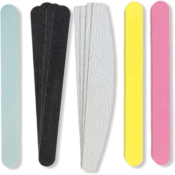 Nail care, gel nails, plain nail file set of 11, nail file, emery board, zebra file for sanding, buffer, shiner