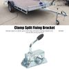 Heavy Duty Jack Wheel Split Clamp Support Mount for 48mm Pipe Diameter Rustproof Galvanized Iron Material, Quick Removal with Practical Function, Fit for Trailer RV