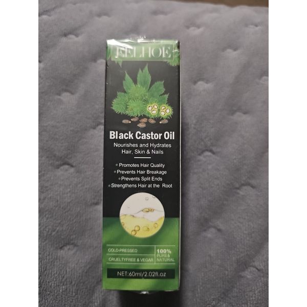 Black Castor Oil 2.02 fl oz. Each 100% Pure Cold Pressed Eehoe