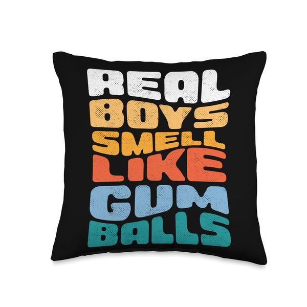 Gumball Machine Candy Machine Bubble Gum Real Boys Funny Throw Pillow