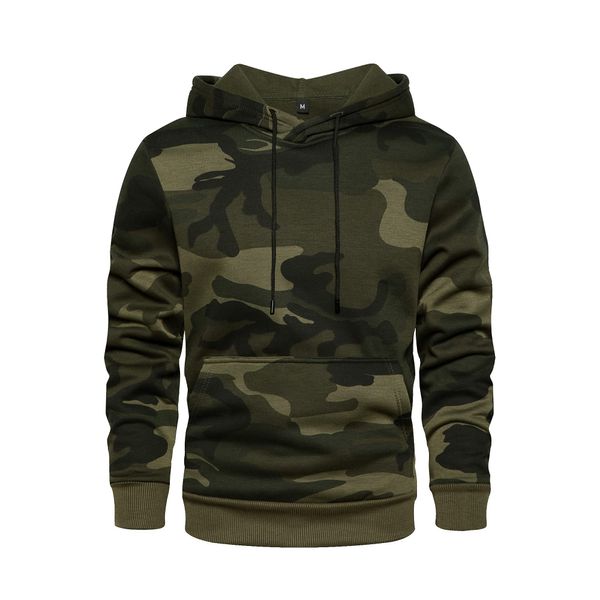 LBL Men's Camouflage Pullover Hoodies Camo Hooded Sweatshirts Army Green 2XL 03