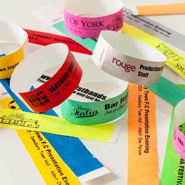 Custom Printed Wristbands for Events 100 Pack Tyvek Customisable Wrist Bands for Event Wrist Band Customised Festival Party Paper Wristbands for Events Printed Personalised Festival Wristbands