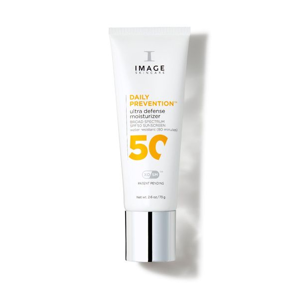 IMAGE Skincare, DAILY PREVENTION Ultra Defense Face Moisturiser SPF 50 Sunscreen Lotion, Radiance Boosting Glow, No White Cast, 73 g