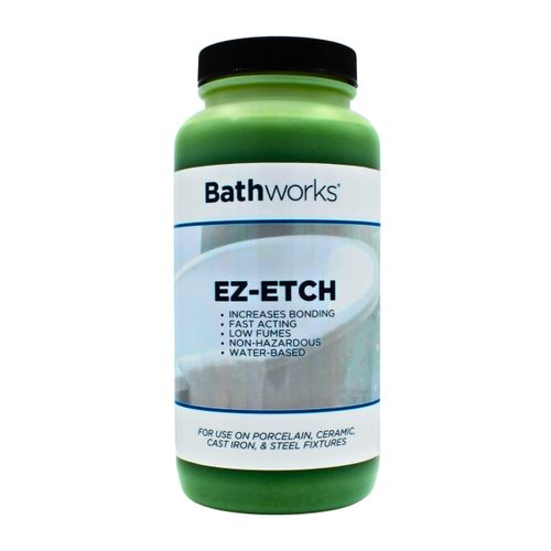 Bathworks EZ Etch Etching Paste; 16oz; Tub, Tile, Wall Surround, Sink, Porcelain, Ceramic, Glass Fixtures; Increase Bonding; Low Fumes; Fast Acting
