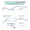 Eyekepper Frameless Reading Glasses for Men Reading - Rectangle Rimless Reader Eyeglasses Blue +3.00