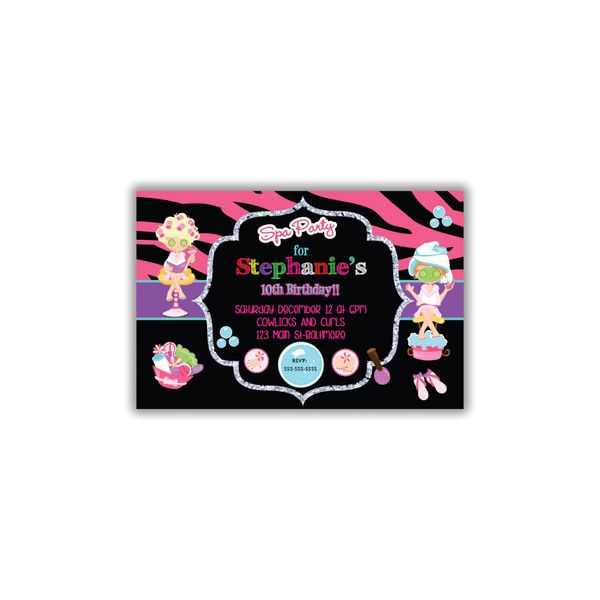 Personalized Spa Pamper Party Invitation with Envelopes