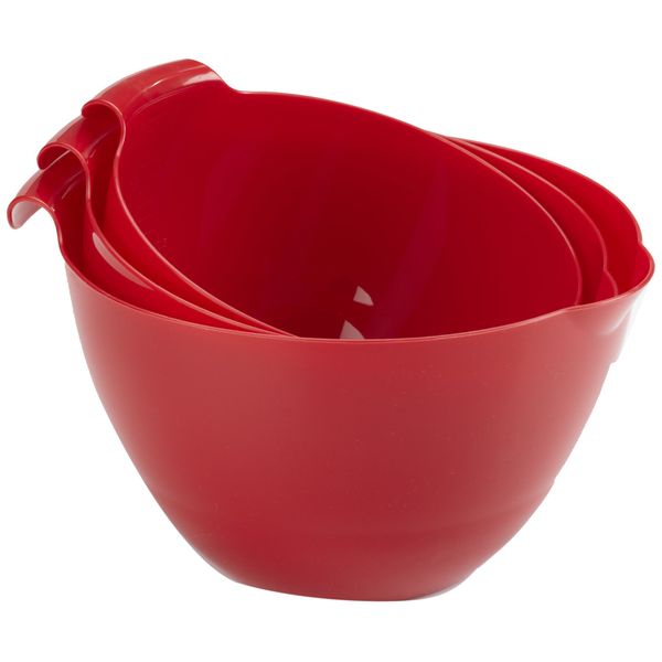 Linden Sweden 3-Piece Mixing Bowl Set, Red