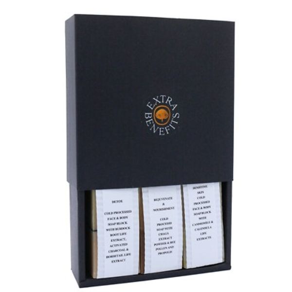 Extra Benefits Japandi Set of 3 Cold Processed Soaps:DETOX/REJUVENATE/SENSITIVE