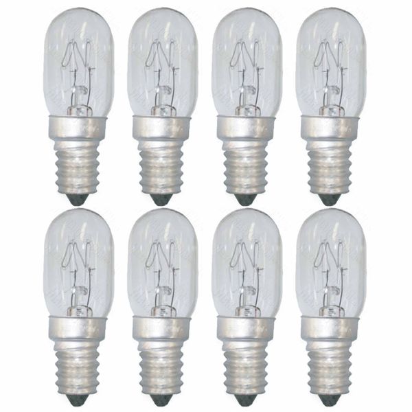 8 Microwave Light Bulbs Oven Lamp 25w 120v Intermedium Refrigerator E14 Lighting
