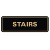 Standard Stairs Sign - Black/Gold - Medium