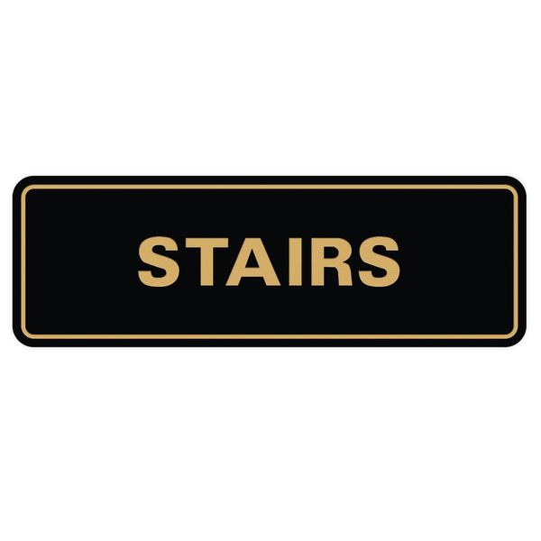 Standard Stairs Sign - Black/Gold - Medium