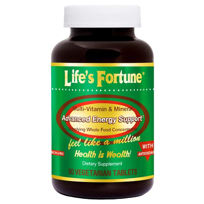 Life's Fortune® Multi-Vitamin & Mineral All Natural Energy Source Supplying Whole Food Concentrates - 60 Tabs