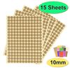 2,880 x Gold Sticky Dots - 10mm 1cm - Round Colour Coding Dot Stickers - 15 Sheets