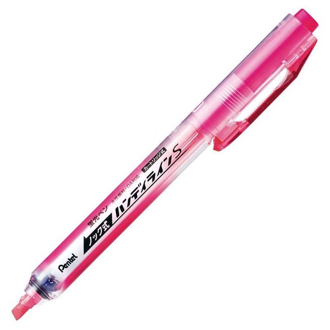 Pentel XSXNS15-P Retractable Handy Line S Highlighter, Pink, Set of 10