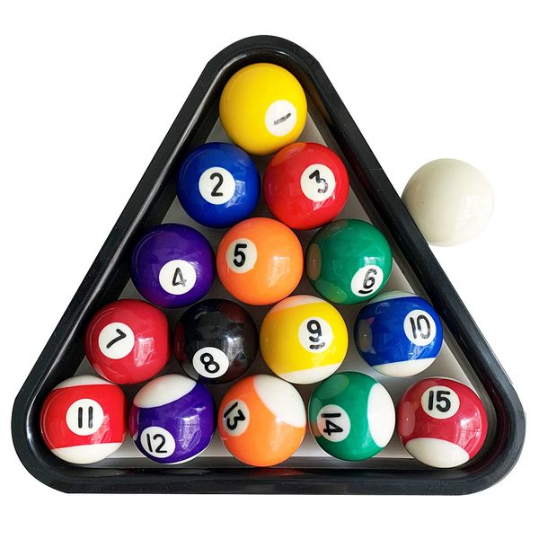 Upgrade Billiard Balls Set, 1.5 Inch Mini Size for 6 Feet Pool Table 1-1/2" Pool Balls Set American Style, Complete 16 Balls