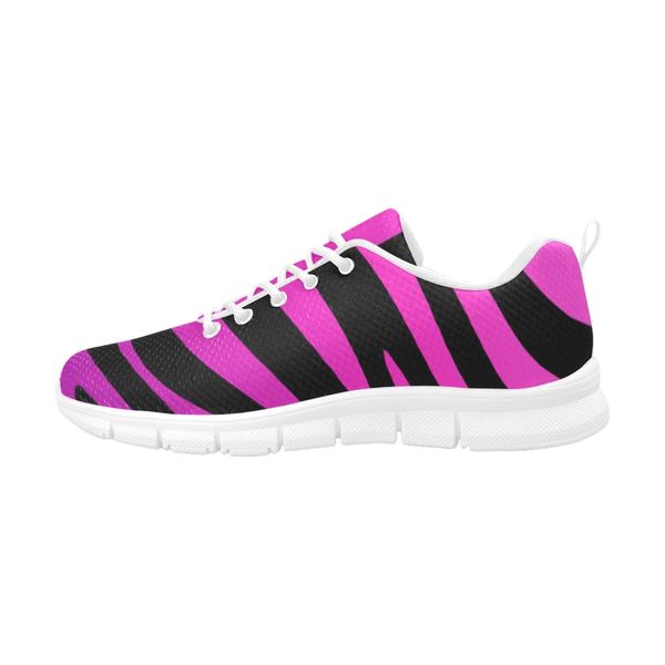 Womens Sneakers, Black Strip and Purple Running Shoes - 6