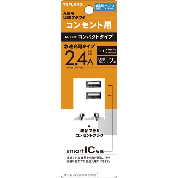 1 x 2.4A USB Adapter for Outlet