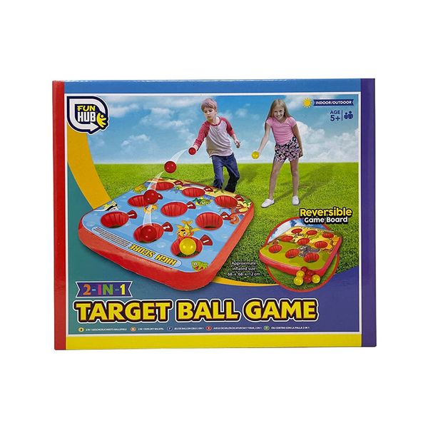 OnlineStreet Target Ball Inflatable Game - Outdoor/Indoor Party Game and Garden Toy for Kids; Perfect Summer/Lawn Family Game Set with a Reversible Inflatable Mat and Colourful Balls