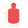0.8 litre natural rubber hot water bottle, colour: red