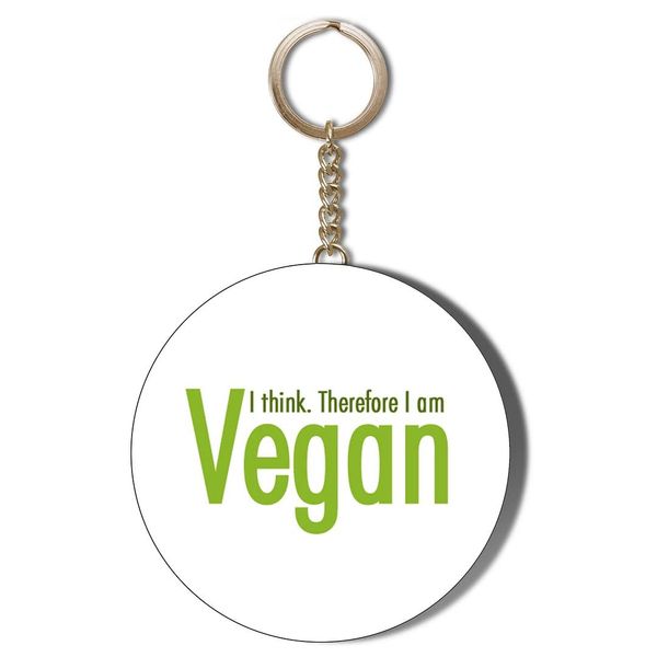 Gift Insanity I THINK THEREFORE VEGAN 55mm KEYRING BOTTLE OPENER