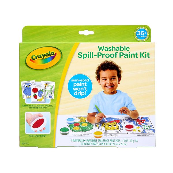 Crayola Spill Proof Paint Set, Washable Paint for Kids, Ages 3, 4, 5, 6