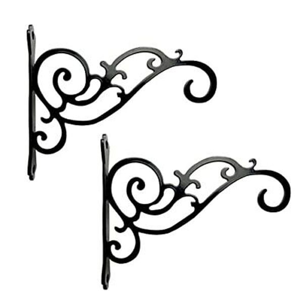 N+A Sunshine Iron Metal Hanging Planter Bracket, 2 Pack Wall Hooks for Hanging